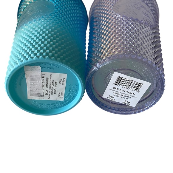 Starbucks Cold Cup Tumbler Bundle of 2 Iridescent Studded & Glacier Blue Studded - Picture 6 of 6